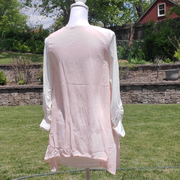 Me pink white long sleeve doubled layered top XL - Picture 3 of 7